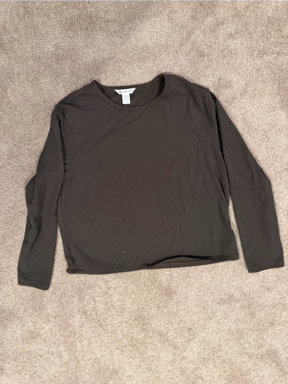 Athleta Dark Brown Long Sleeve Performance Top Size L Athleisure